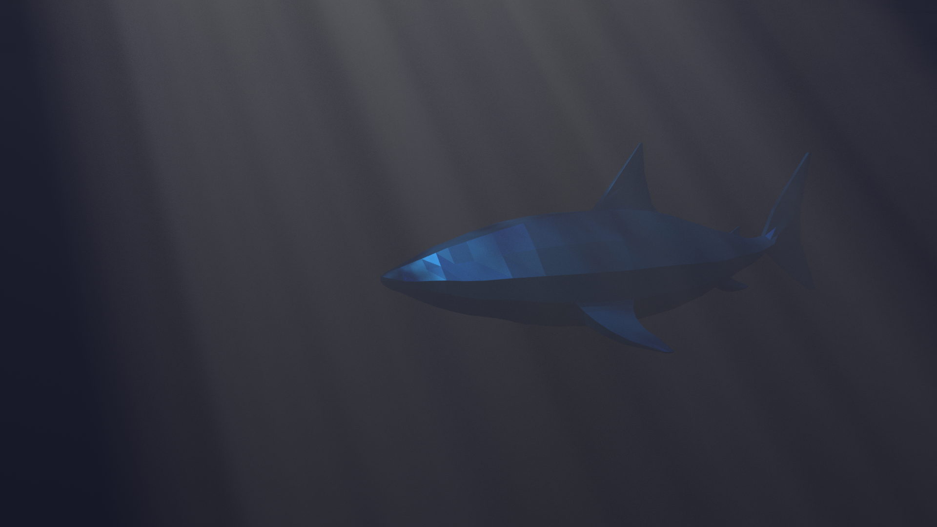 low poly great white shark